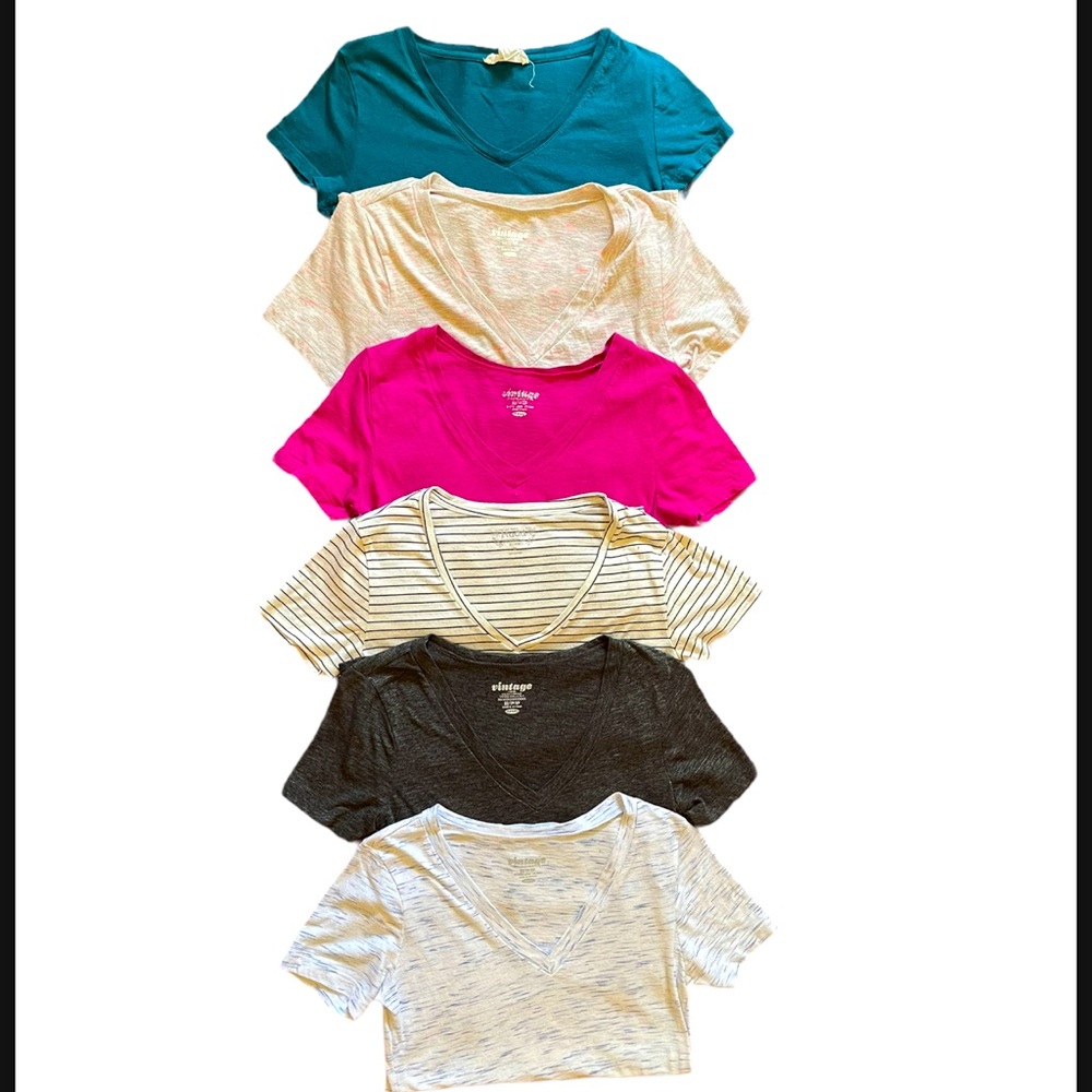 Lot of 6 Cotton V Neck Tshirts